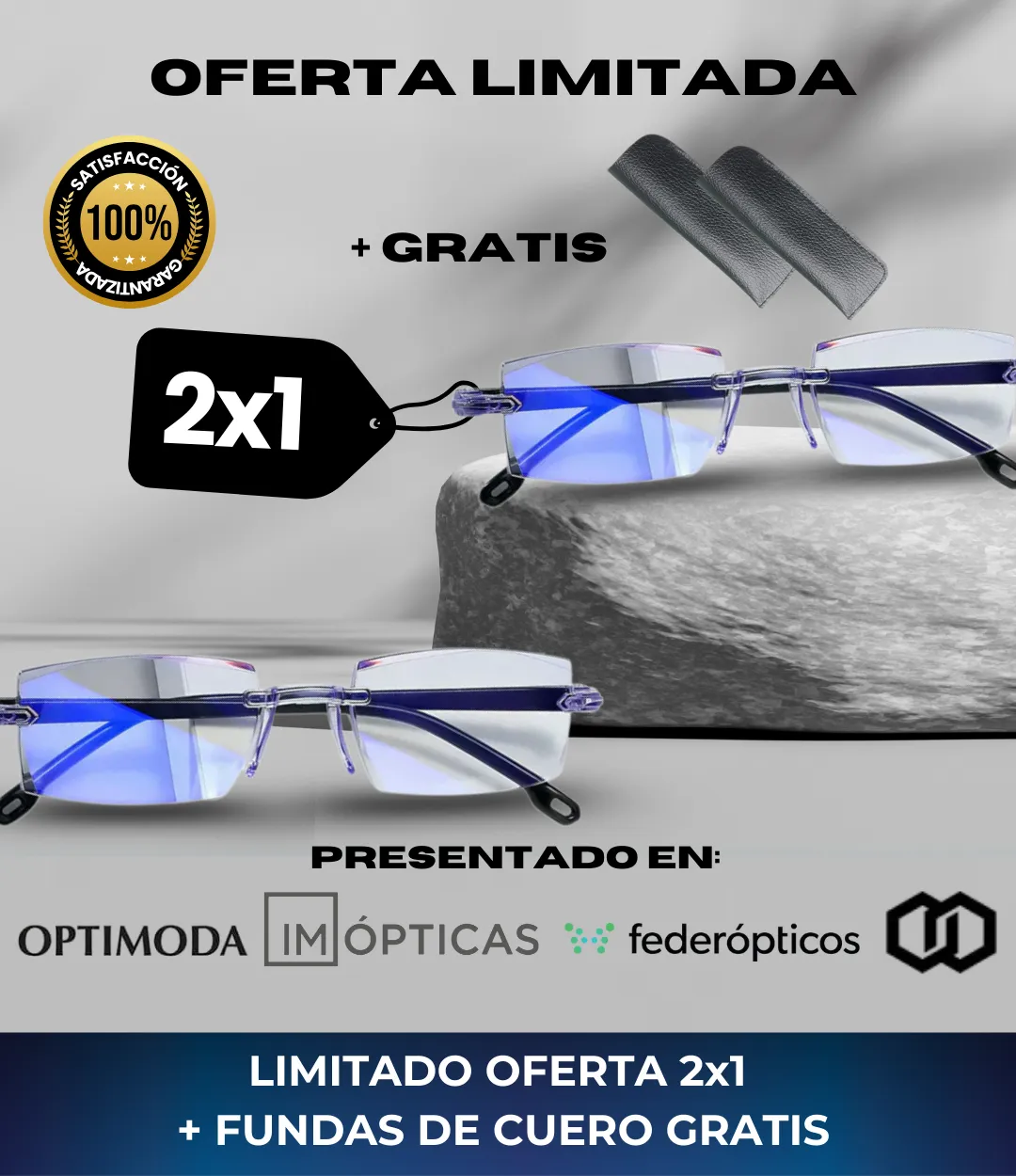 Gafas Multifocales Titanium  - OFERTA LIMITADA 2X1 + FUNDASDE CUERO (GRATIS)